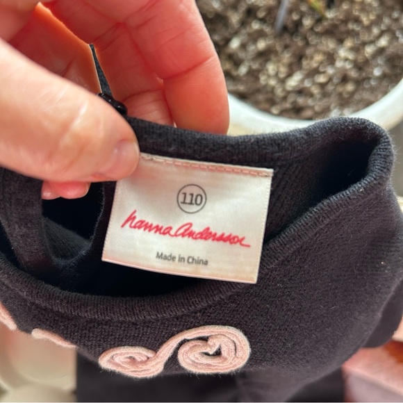 Hanna Andersson Girls Youth 110 
5 Milano Black Knit Embroidered Dress - Picture 4 of 4